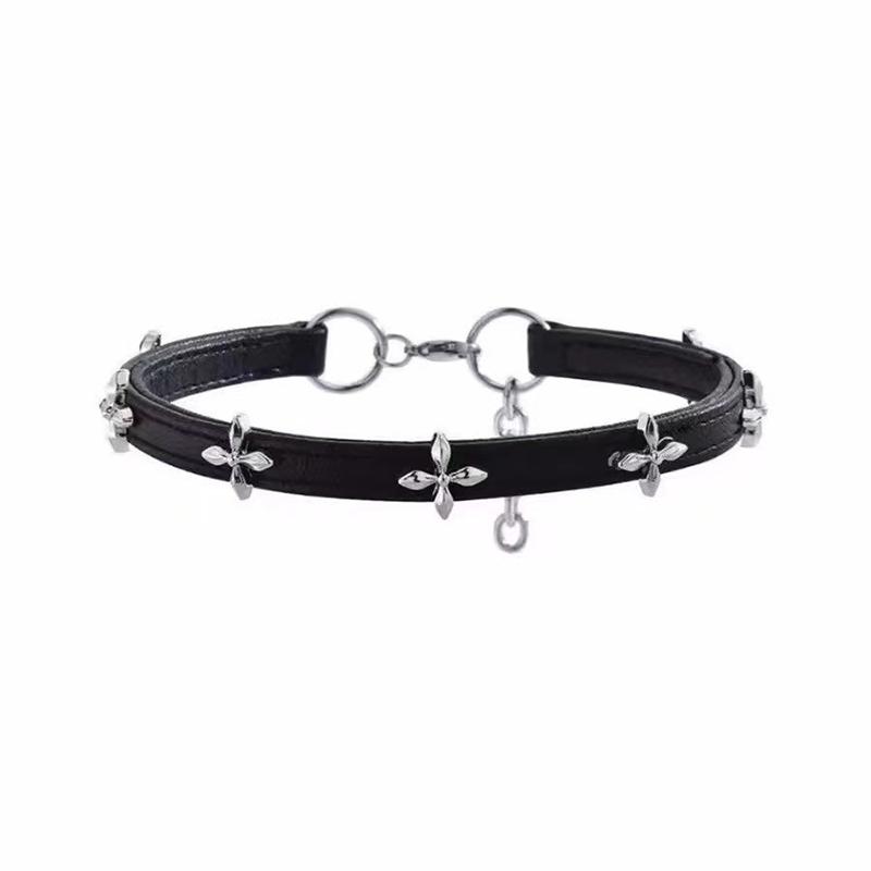 Vintage Luxusní křížový náhrdelník pro ženy Módní Punkový PU kůže Choker Obojek Řetízek Šperky Cool Věci Párové Doplňky