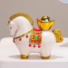 Creative Transfer Zodiac Horse Back Lucky Bag Ingot Can Be Rotated Home Decoration Office Desktop Decoration