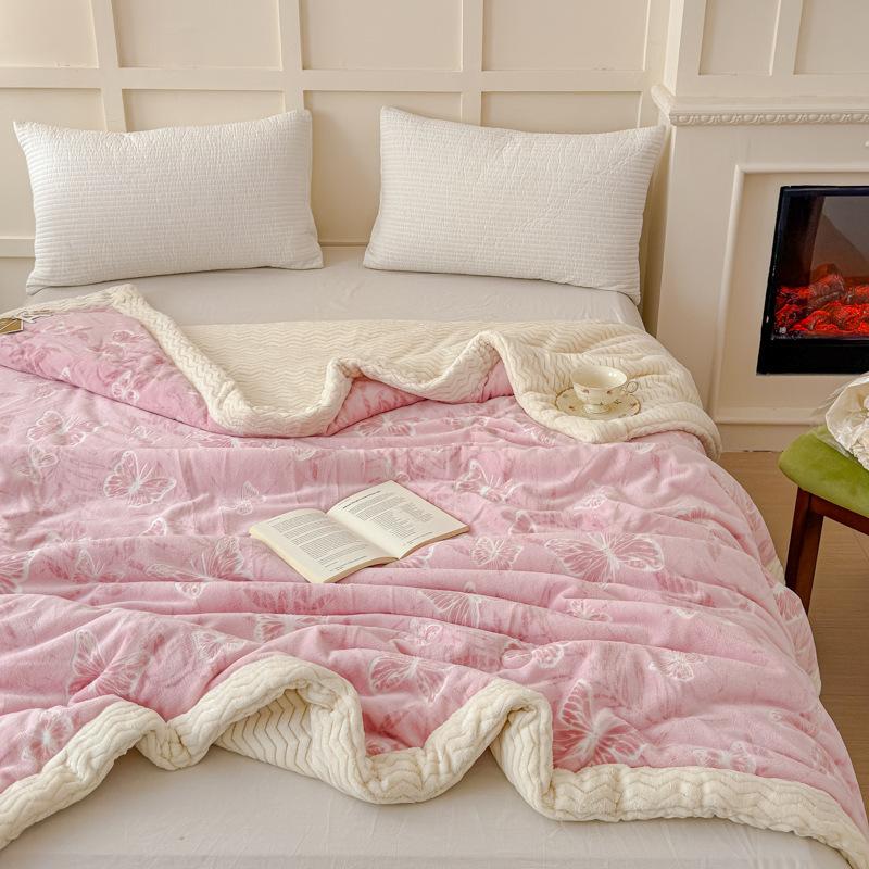 Soft Flannel Throw Blanket Lightweight Warm Bed Blanket For Bedroom Couch