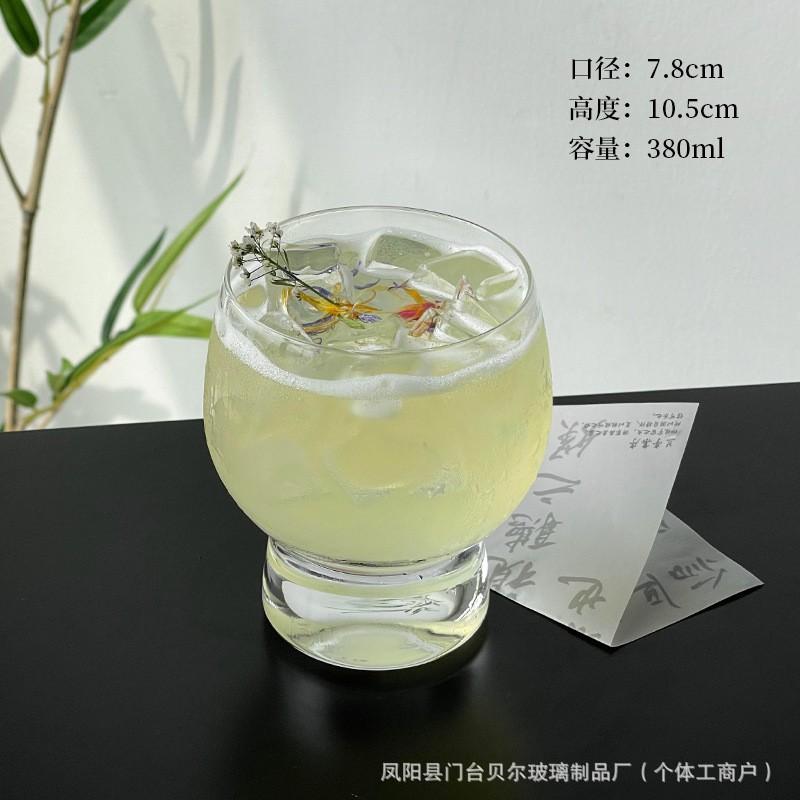 Handblown Clear Glass Tumbler 380ml 450ml Modern Minimalist Whiskey Cup Cold Drinks Juice Coffee