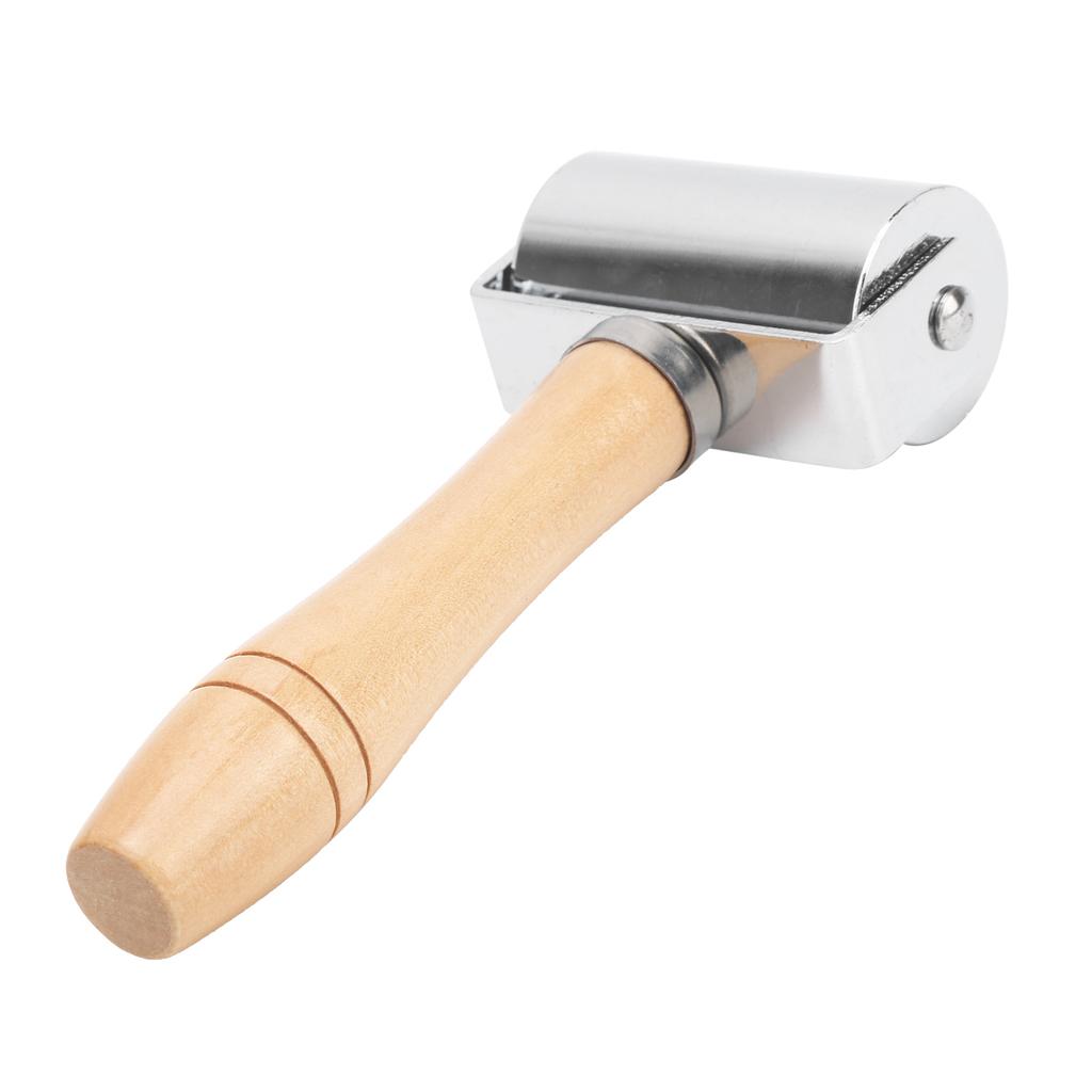 Läder Press Kantrulle DIY Läderhantverk Trähandtag Kantrullningsverktyg SilverM 60mm   2.36in