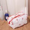 Large Capacity Cherry Cosmetic Bag with Zipper Toiletry Organizer Creative Wash Storage Bag  Travel