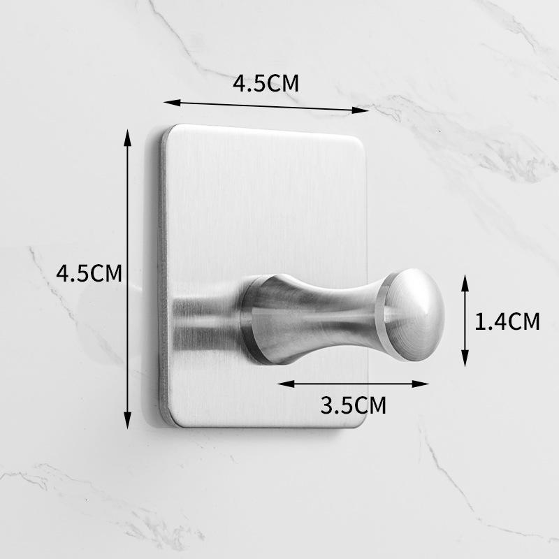 Traceless 304 Stainless Steel Adhesive Hook for Bathroom & Kitchen