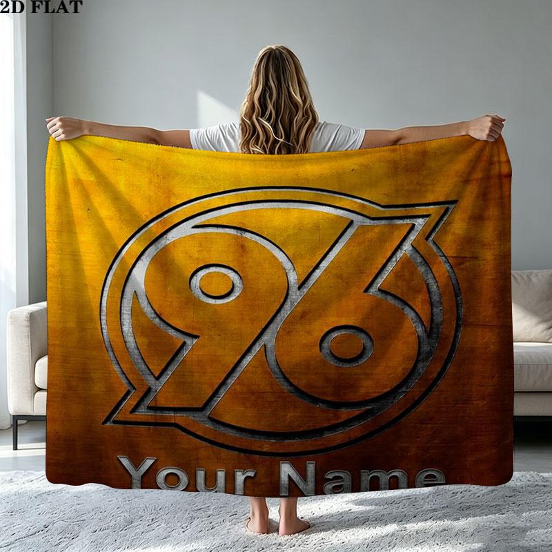 1PC Hannover 96 Custom Name Patterned Flannel Blanket Suitable For All Seasons for Home Decor Warmth and Comfort Gifts Holiday Present