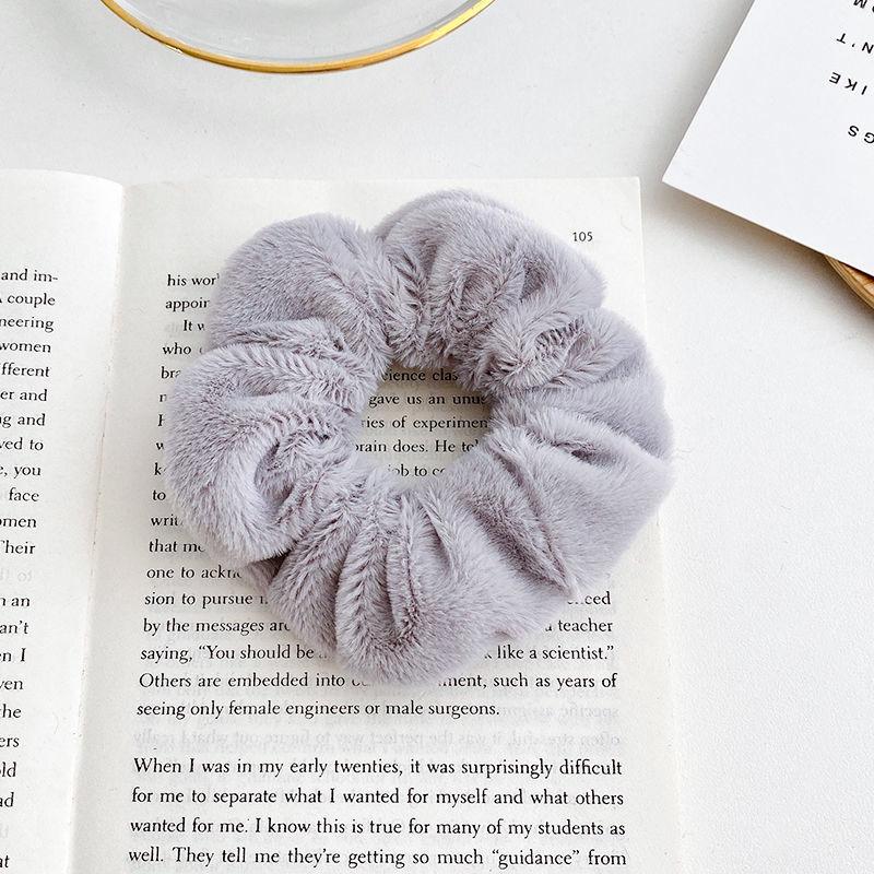 New Winter Soft Hair Scrunchies Furry Elastic Hair Band Women Girls Ponytail Holder Hair Rubber Band Hair Ties Hair Accessories