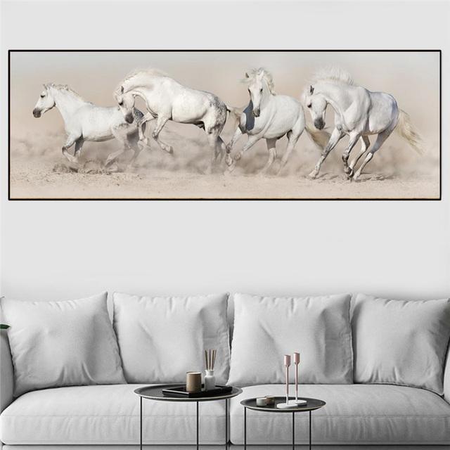 Animal Seven Running Horse Oil Canvas Painting Abstract Posters and Prints Wall Pictures For Living Room Home Decor No Frame