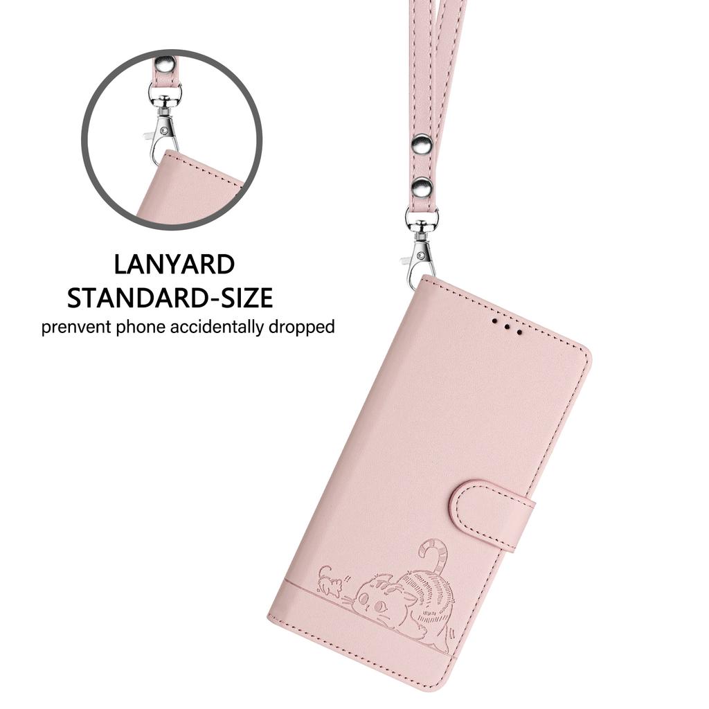 Husa din piele portofel cu pisici de desene animate pentru iPhone 16 15 14 13 12 11 Pro Max XS MAX XR 8 7 Samsung S24 S23 S22 S21 S20 Ultra Plus A14 A13 A53 A54