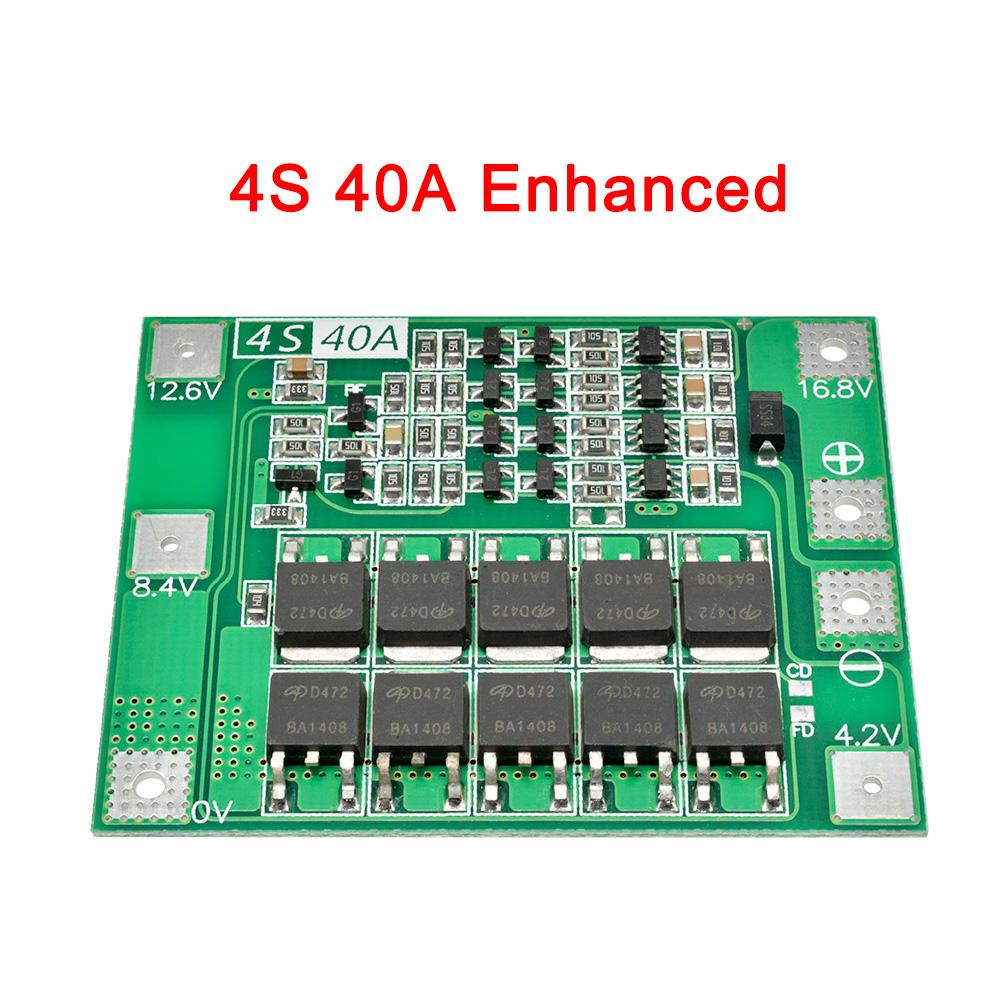 BMS 3S 4S 40A 60A Li-ion Lithium Battery Charger Protection Board 18650 For Drill Motor 11.1V 12.6V/14.8V 16.8V Enhance Balance
