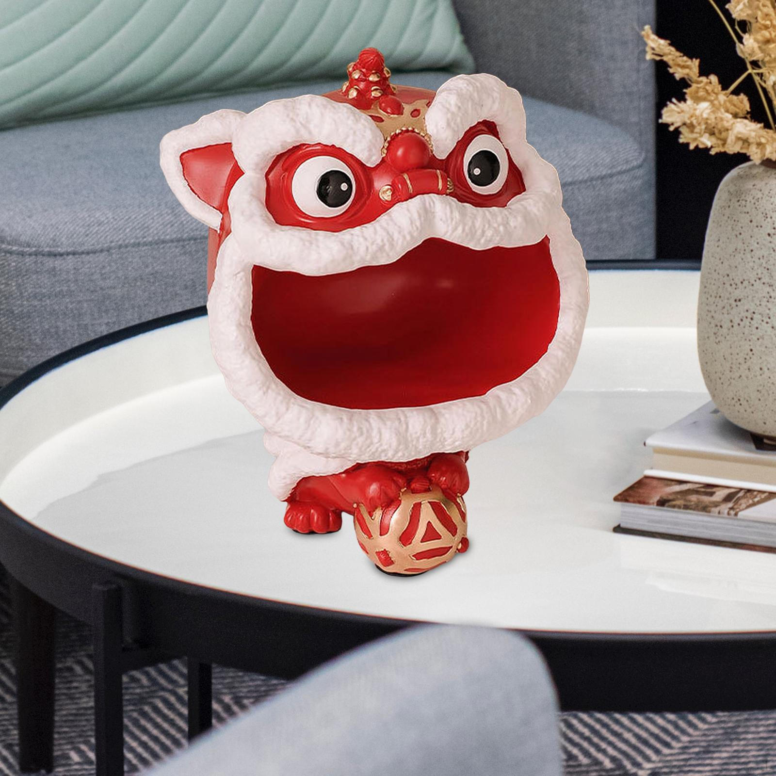 

Украшение для хранения ключей в виде льва, настольный органайзер, поднос для новинок домашнего декора, поднос для ювелирных изделий красный