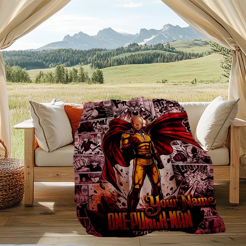 Custom Name Superhero comic cape. Flannel Fleece Blanket Cozy Warm Throw Blanket For Couch Bed Travel All Season Use