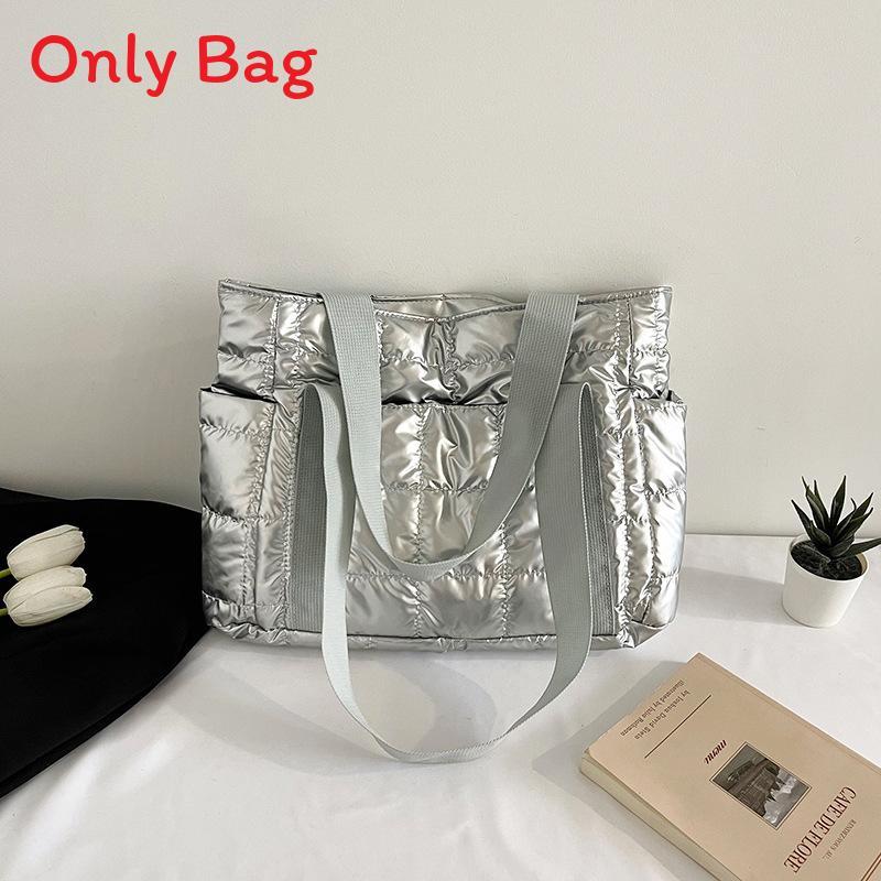 Cotton Tote Bag With Grid Pattern For Casual Daily Use