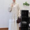 Autumn new splicing lace sequins design sense neck sweater pullover loose sweet knitted sweater top women