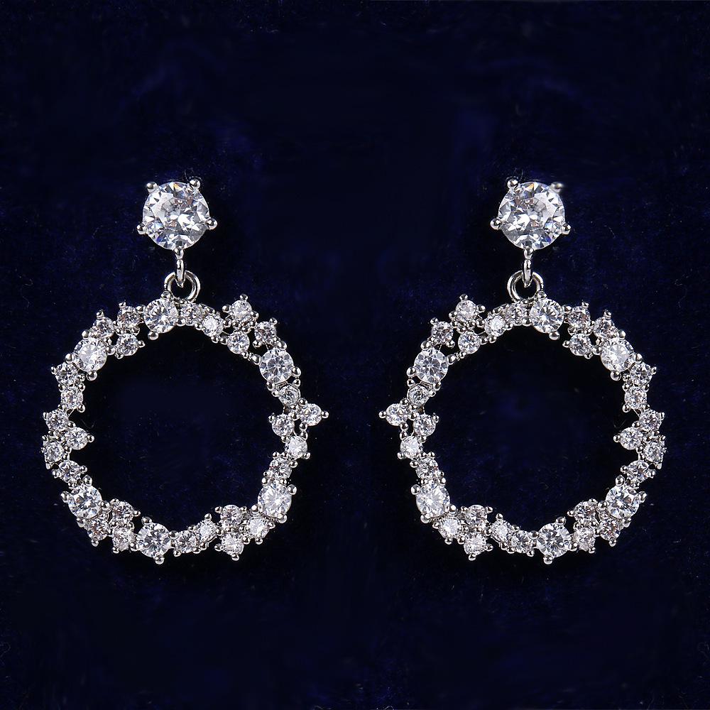 

Серьги-подвески с циркониевыми кругами премиум-класса: Дизайн, вдохновленный Японией и Южной Кореей