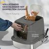 Large Stainless Steel Litter Box, Enclosed Metal Cat Litter Tray with Scoop, Deodoriser Bag, Front-Entry and Top-Exit