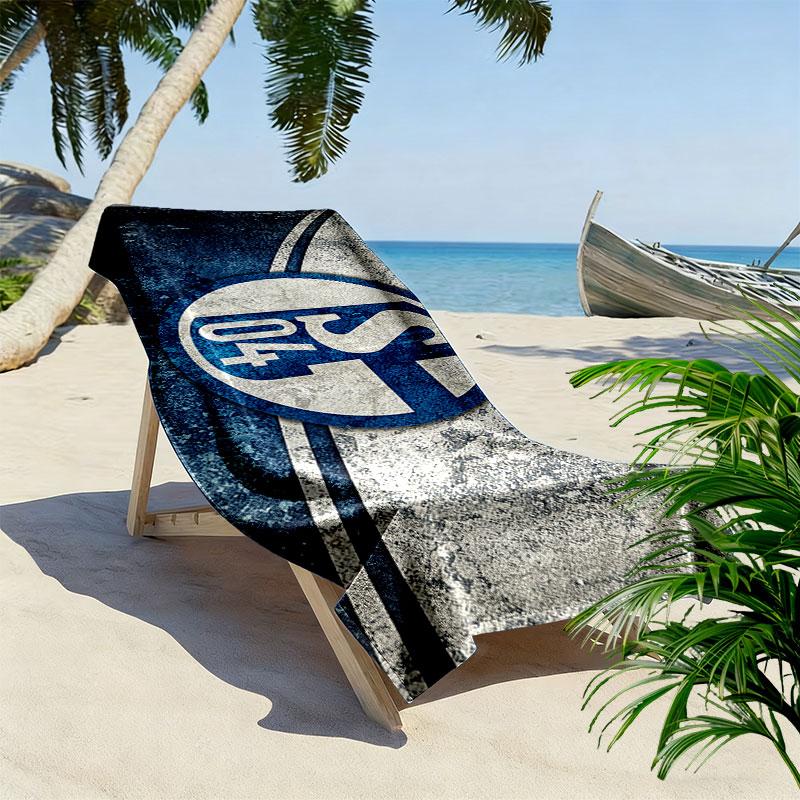 Asciugamano da Spiaggia con Stampa Schalke 04, Asciugamano Grande Morbido ad Asciugatura Rapida per Spiaggia Campeggio Nuoto
