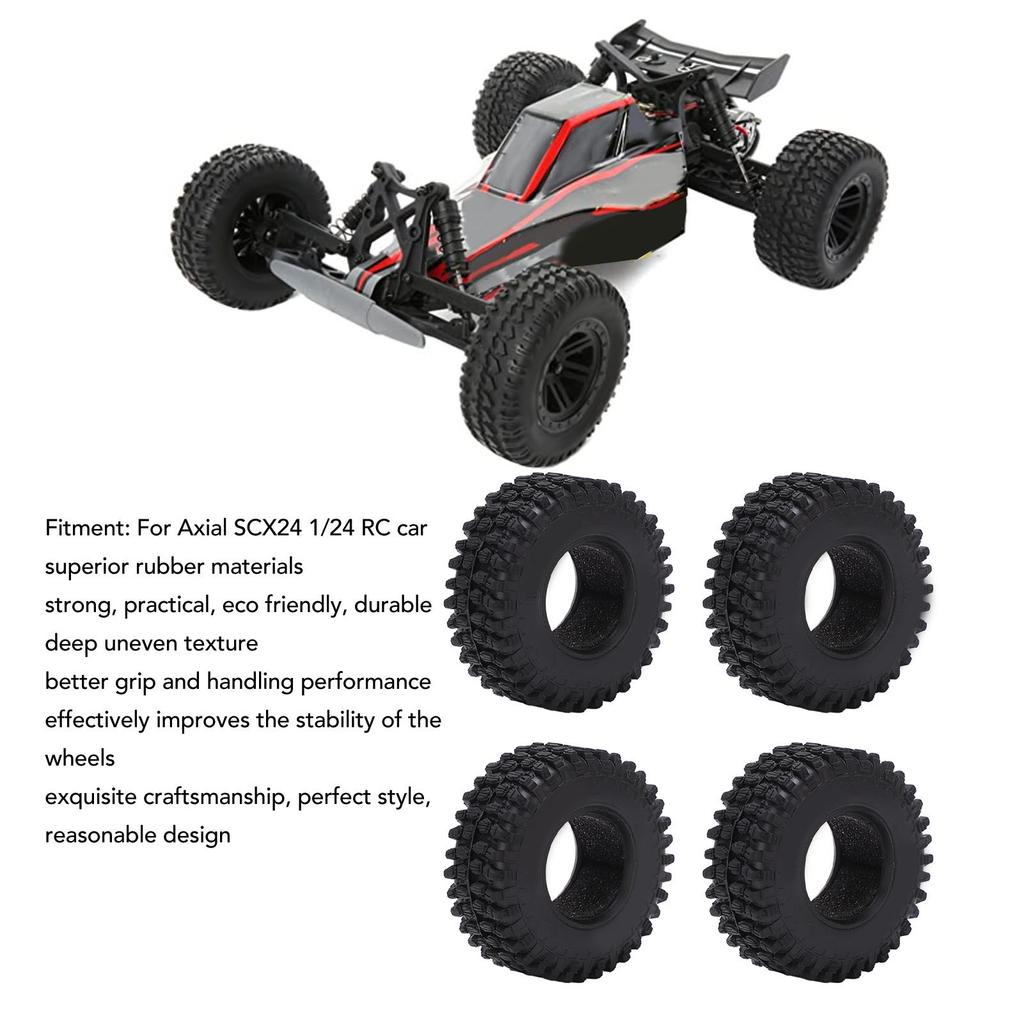 4PCS RC Wheel Tire Rubber Tyre 51mm Diameter for Axial SCX24 1/24 Remote Control Cars