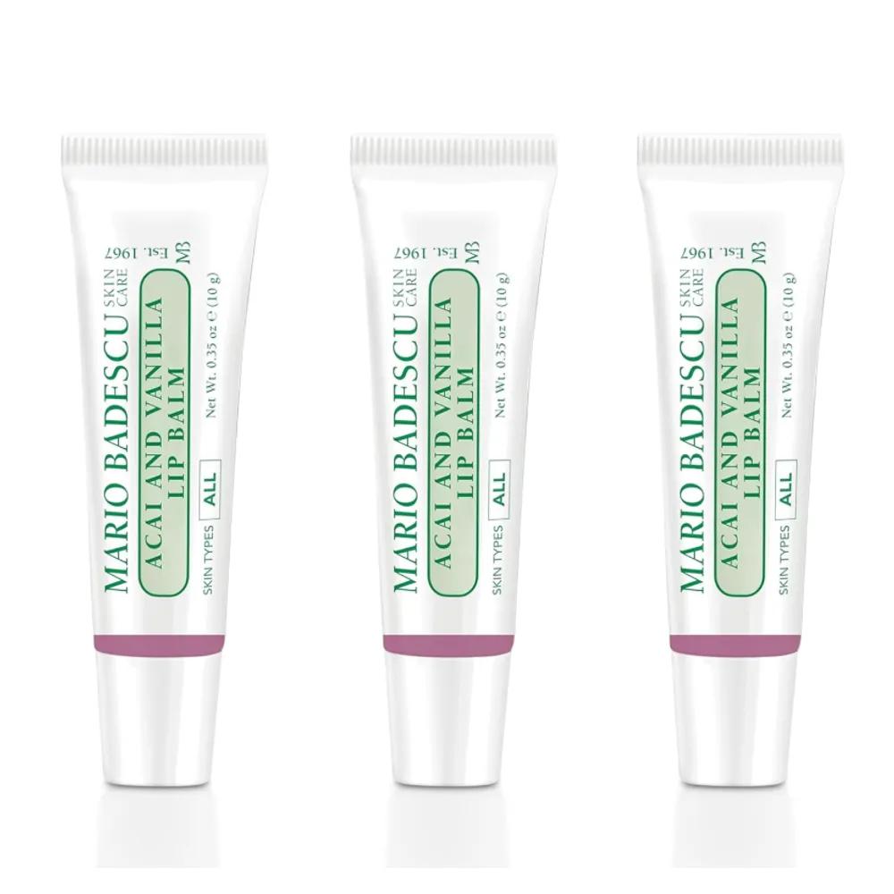Mario Badescu Moisturizing Acai & Vanilla Lip Balm 10g x 3 packs Mario Badescu