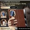 Wristband Ring Case For Huawei Mate X7 X6 X5 Premium Luxury Genuine Leather Magnetic Flip Smart Window Full Protection Cover
