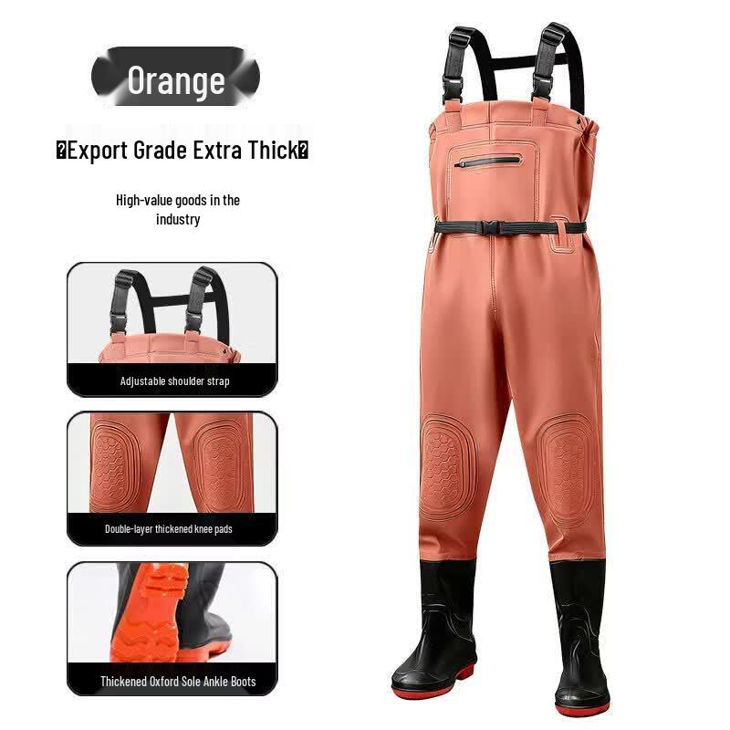 Men's Waterproof Integrated Wading Pants with Boots