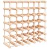 42 Bottle Wine Rack 68.5 x 23 x 68.5 cm Solid Pine Wood