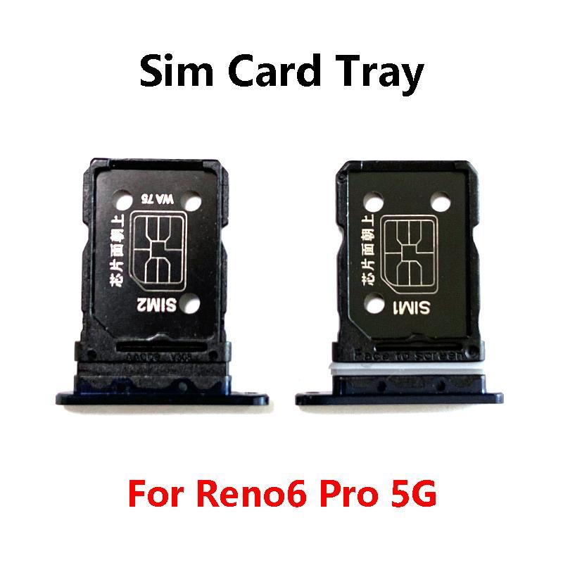 

For Oppo Reno 6 Reno6 Pro Plus 5G SIM Card Tray Slot Holder Adapter Socket Repair Parts Reno6 Pro 5G Black