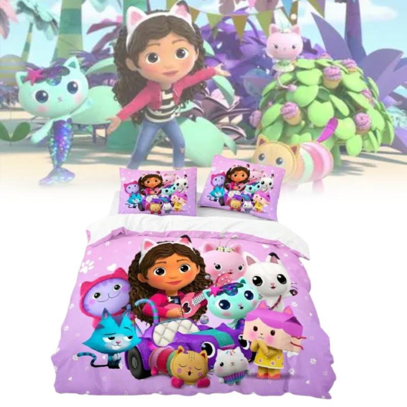 Gabbys Dollhouse 3d Printed Duvet Cover Set For Kids Bedroom Decor