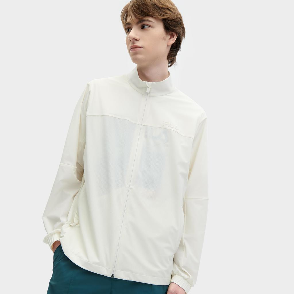 FILA Jackets Men's Porcelain White Stand Collar Moderate Workwear F11M428703FIV