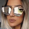 Nouveaux Lunettes de Soleil Tendance Style Aviateur Oeil de Chat Femmes Marque de Luxe Designer Verre Miroir Film Rose Violet Argenté Lunettes de Soleil