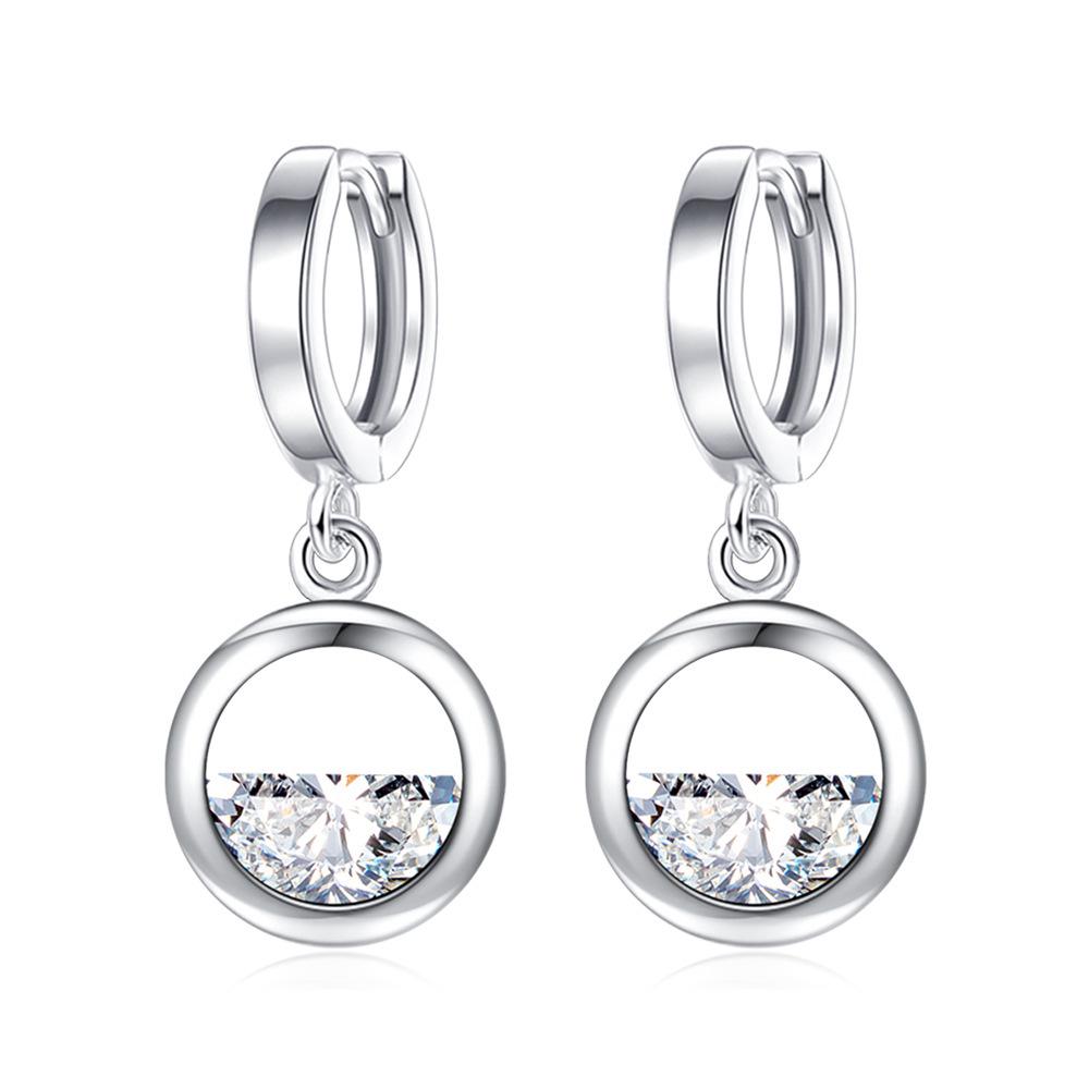 Crescent Waterdrop Earrings Elegant Zircon Minimalist Spring Water Dangle Earrings for Women