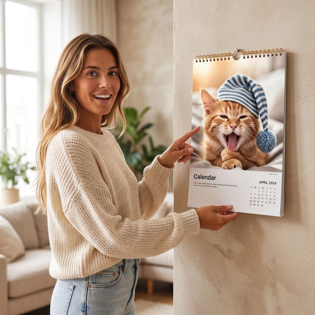 Lustiger Kalender - Niedlicher monatlicher Wandkalender für Zuhause und