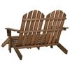 Adirondack Garden Bench 2 Seater with Footrest Pine Wood Brown