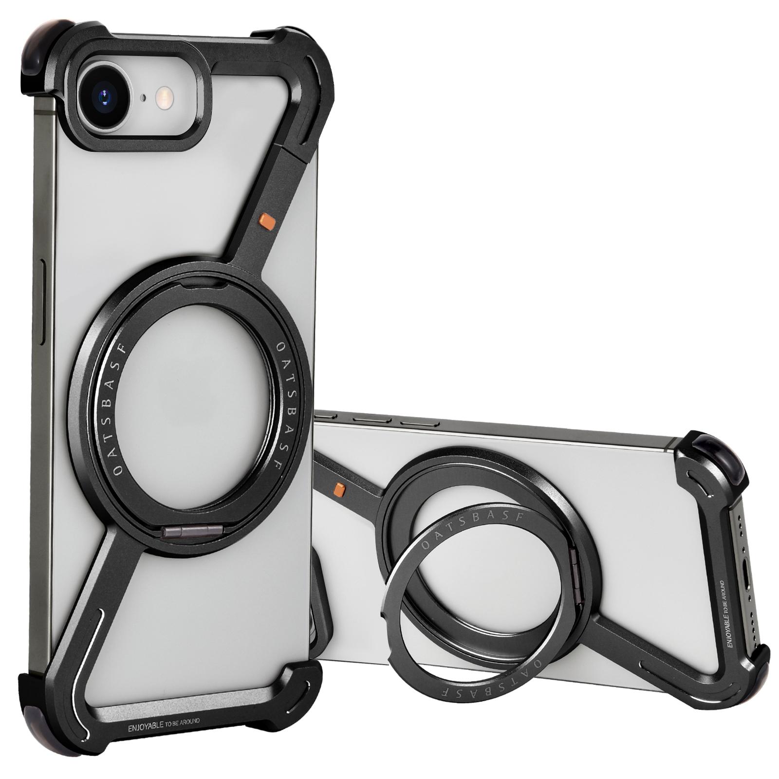 

Eary for iPhone 16 E Phone Case Magsafe With 360°Rotate Magnetic Ring Stand Z-Shaped Metal Frameless Shockproof Protector Cover for iPhone 16 E