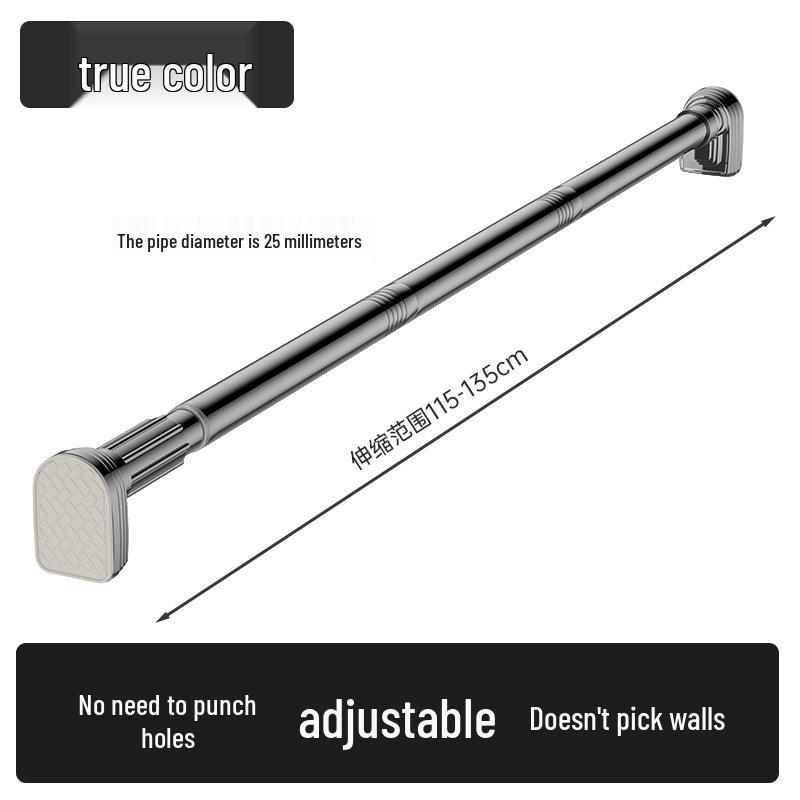 Retractable Stainless Steel Clothesline & Shower Curtain Rod Combo for Balcony and Bathroom
