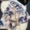Chinese Style Ink Lotus Silk Scarf Shawl Women  New Design 100% Natural Silk Long Scarves Grey Pink Neck Scarves 175*53Cm