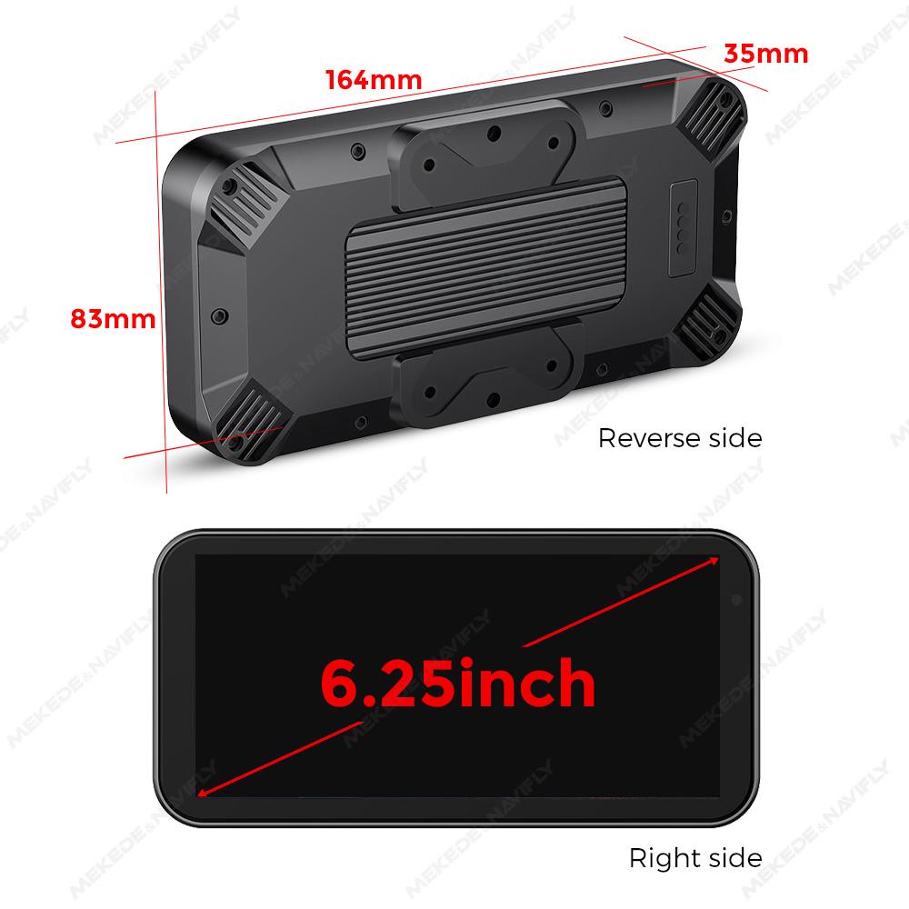 

6.25 Inch Portable Motorcycle Car-Play Screen GPS Navigation Recorder IP67 Waterproof Monitor For Wireless CarPlay Android Auto