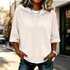 Women's Color V-Neck Hooded Casual Top for Everyday Wear