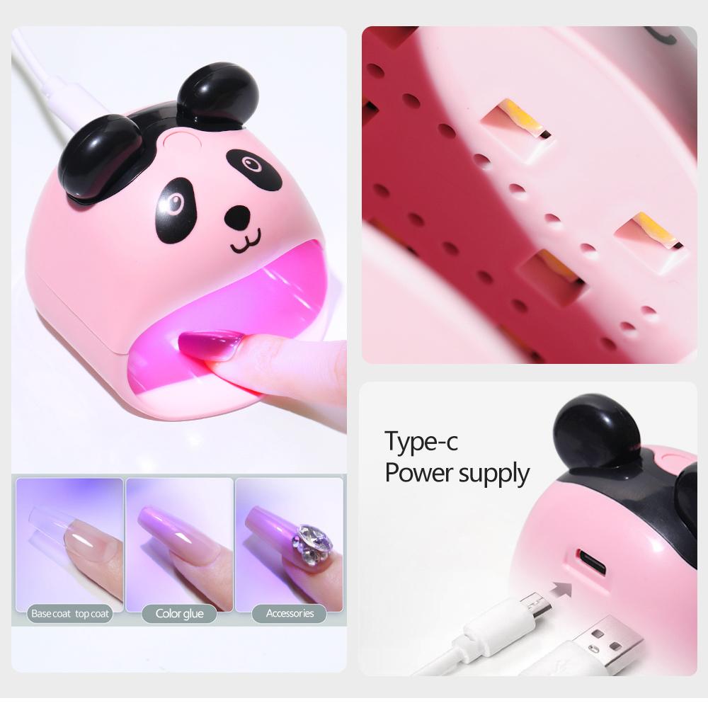 LINMANDA Panda/Hase Nagellampe Kleine Nagelhärtung UV-Licht USB-Härtung Nageltrockner für Schnelle Härtung Gel-Nagellack DIY-Nagelkunst