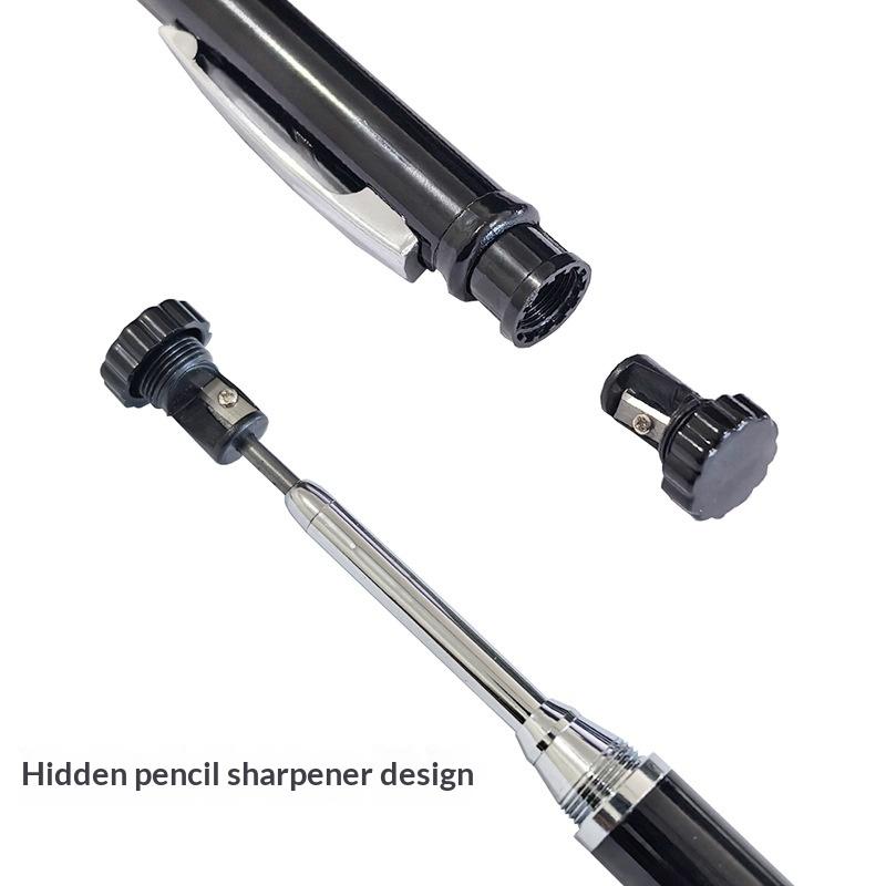 2,8 mm 2-in-1 Holzbearbeitungs-Minenbleistift mit Mine und eingebautem Anspitzer für Tiefloch-Zimmermannsmarkierungsstifte Werkzeug