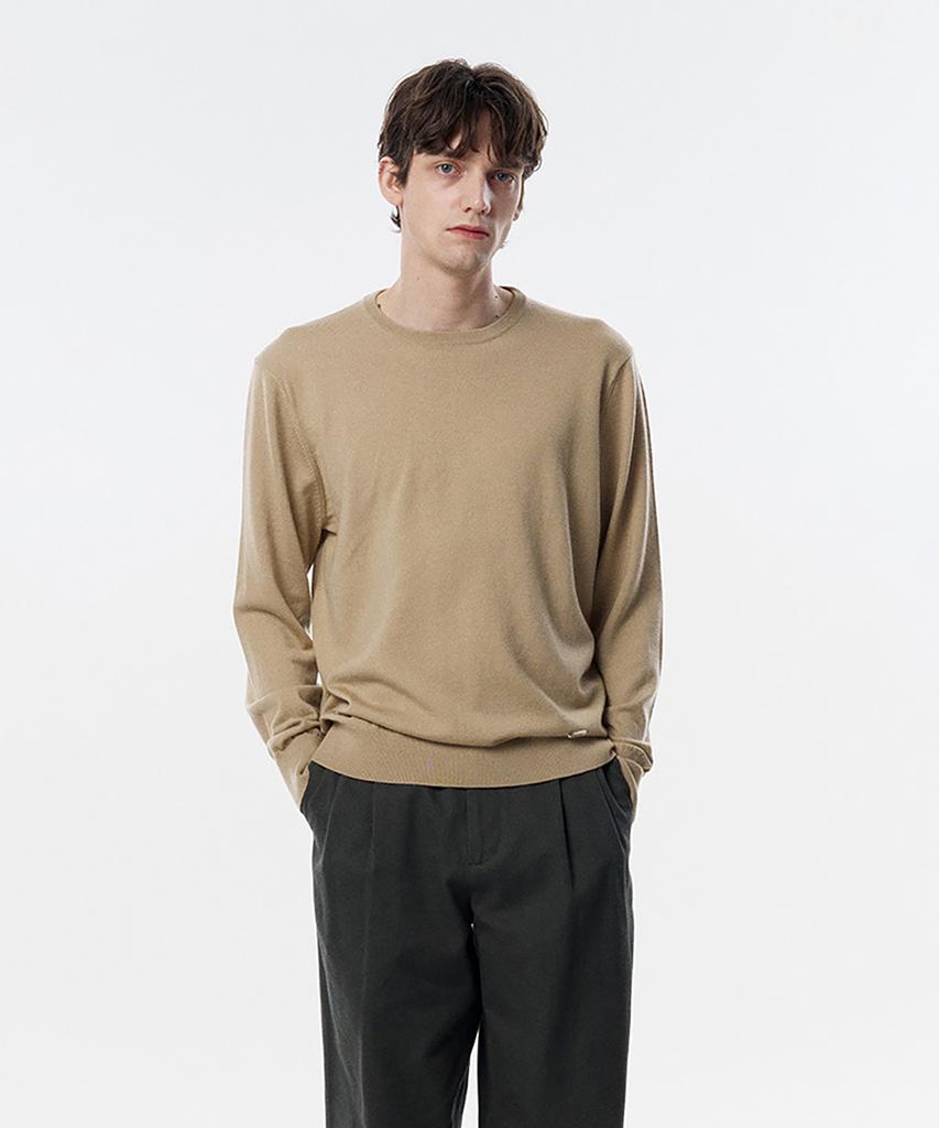 TAILDERN William Lightweight Crewneck Sweater Wool Beige
