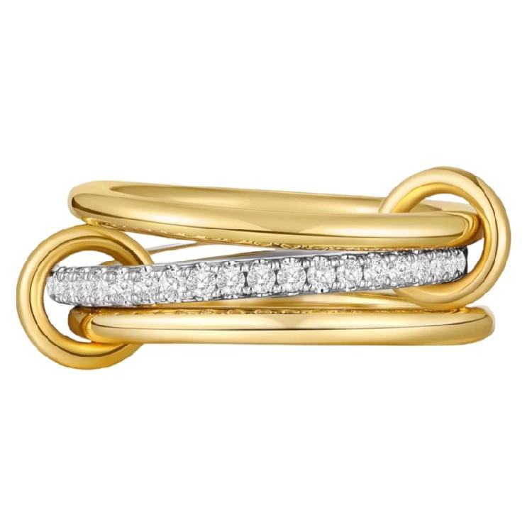 Multiple Tiers Cubic Zirconia Fashion Rings Comfortable Wear Sturdy Titaniums Steel Band In Gold Silver Color Addition