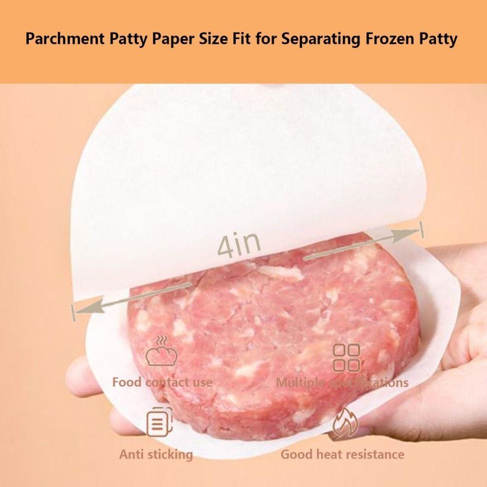 200Pcs Disposable Parchment Papers Non Stick Wax Paper Sheets Hamburger Patty Paper Cookies