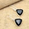 Pendientes de plata de ley maciza 925 hechos a mano con piedra preciosa de espinela negra para ella