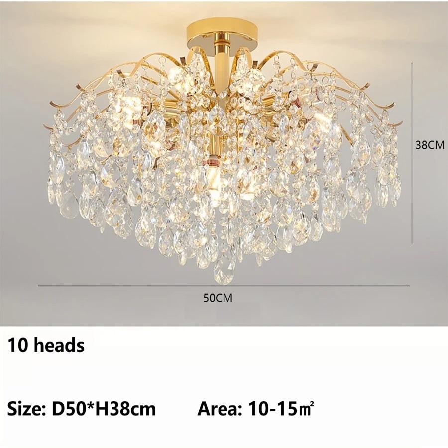 French Crystal Chandelier Modern Ceiling Lamps Luxury Living Room Lights Home Decor Items Dining Room Hotel Bedroom Room Lights