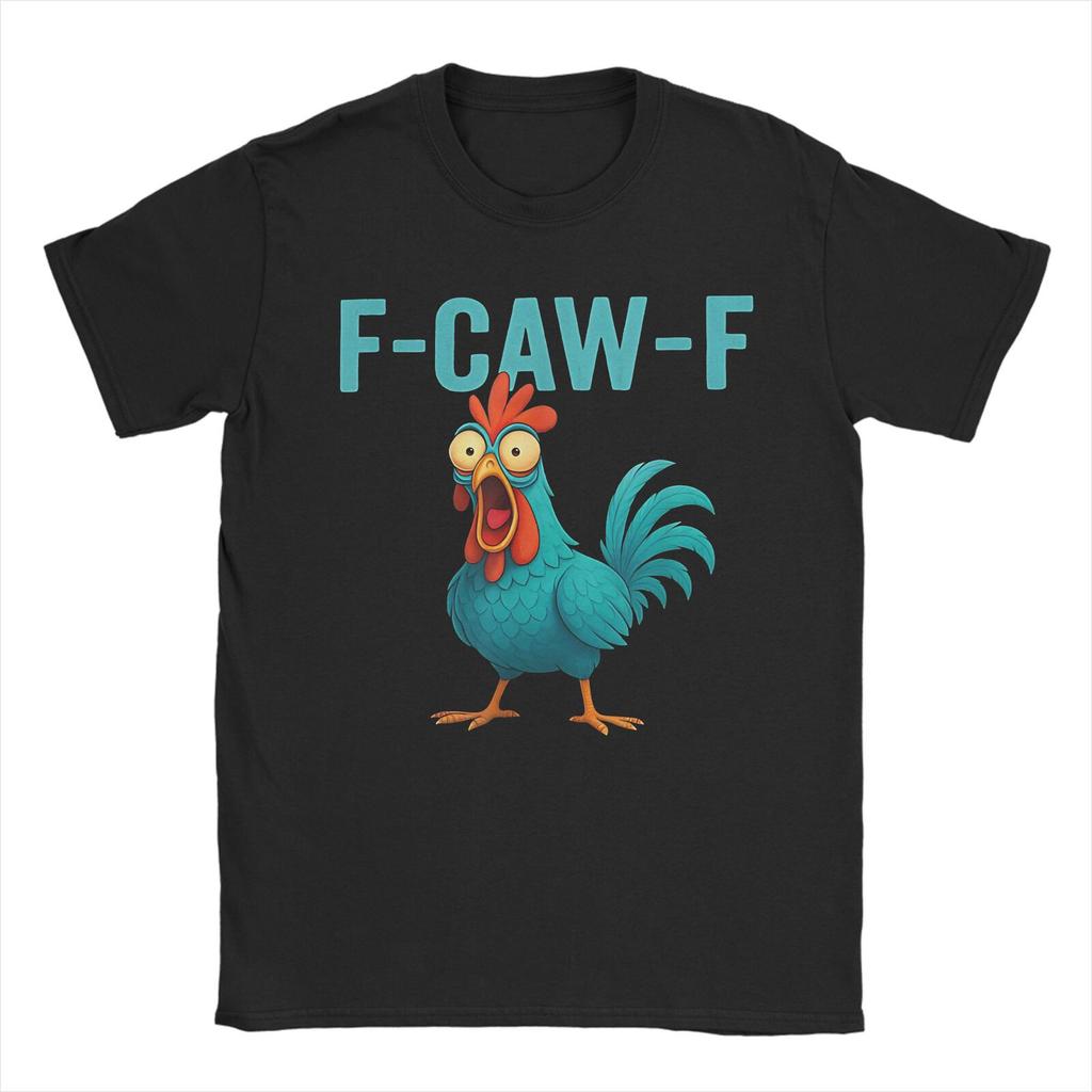 F CAW F Kuře Vtipné Meme Černá Vrána F-Caw-F Černý Pták Merch Unisex Tričko Bavlněné Tričko Graficky Tištěné Tričko Oblečení