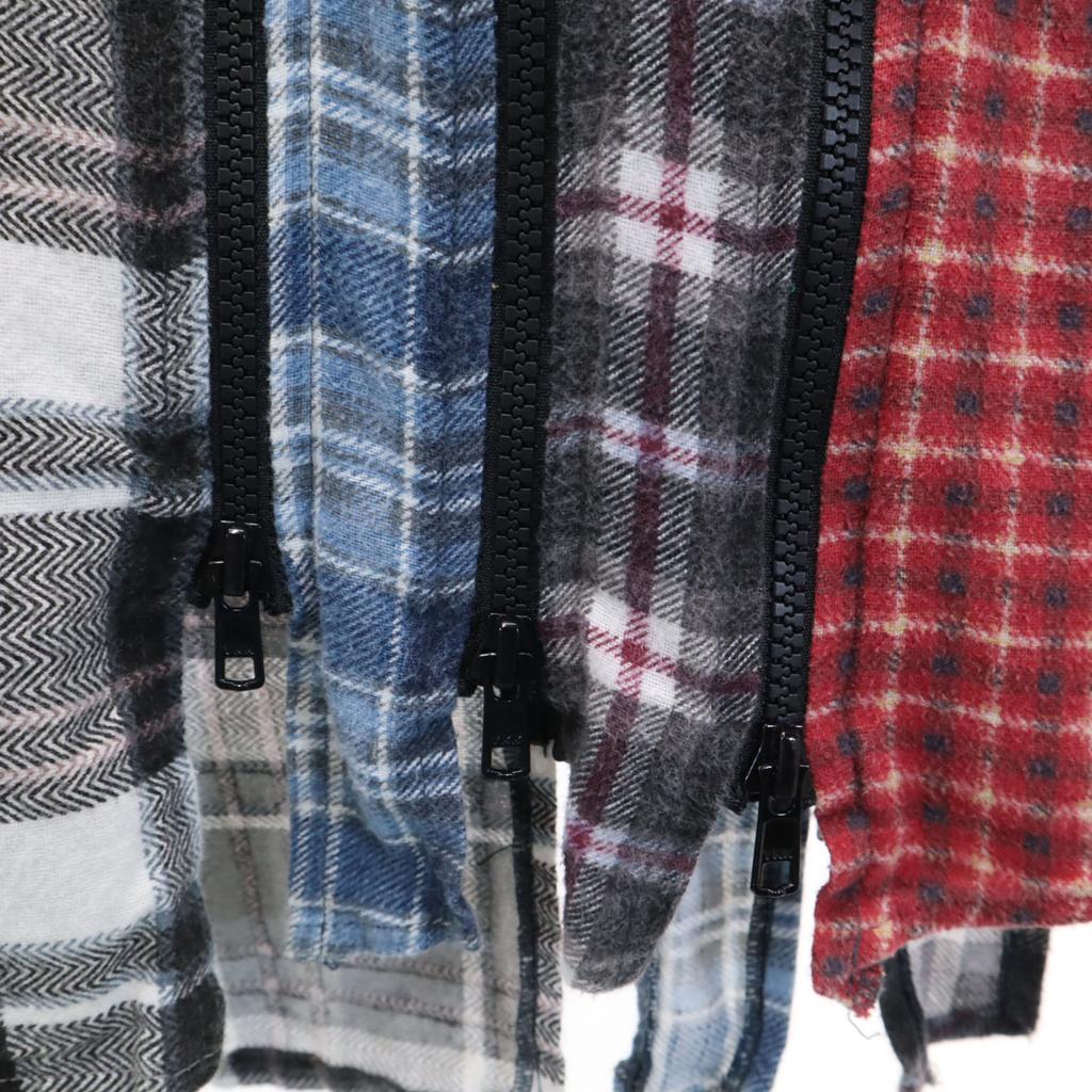 Rebuild by Needles Made In Japan Check Pattern Long Sleeve Docking Flannel Shirt Men's Used