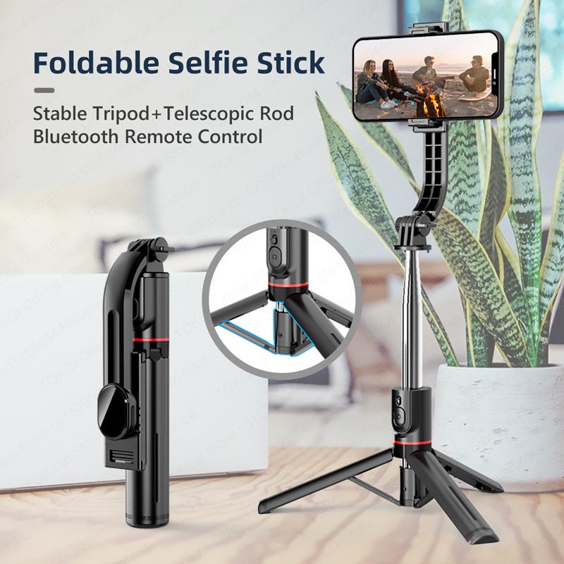 TOKQI L13 Mini Selfie Stick Foldable Tripod 44.48" Extended Pole with Wireless Bluetooth Remote for Android IOS Smartphone Shoot 7