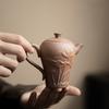 140ml Unglazed Rough Pottery Teapot Creative Relief Lotus Teapot Household Nourishing Ceramic Tea Pot Chinese Retro Teapot