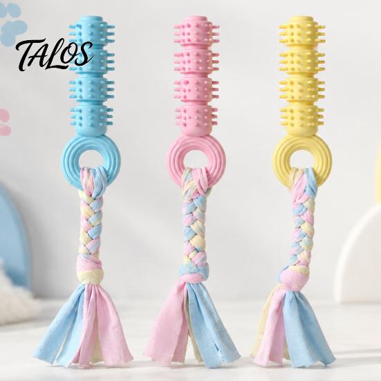 Natural Rubber Pet Play Toys Spiky Dog Chew Toy with Cotton Rope, Molar Stick Toy, Interactive Tough for Aggressive Chewers Small Medium Dogs