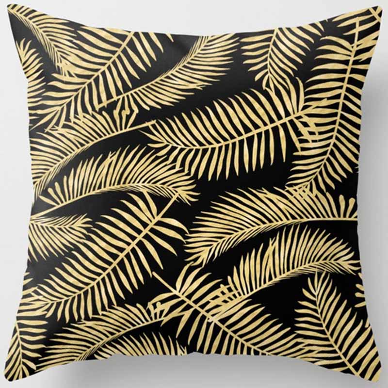 Black and Yellow Square Pillowcase, Home Decoration, Car Sofa Cushion Cover 45cm*45cm