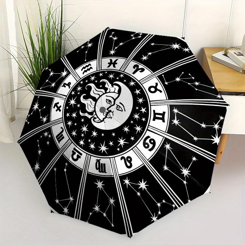 

Horoscope Zodiac-themed, Eight-ribbed, Self-folding umbrella Is Suitable for Everyday Outdoor Use and Is An Ideal Gift for Friends and Famil